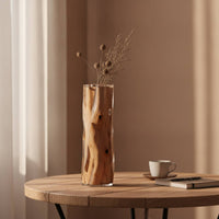 Resin Vase with Wood Organic Wood Log Vase Unique for Tabletop