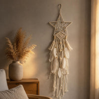 Moon Tassel Wall Decor Handmade Rope Wall Tapestry Boho Style