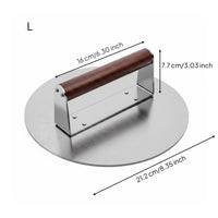 Burger Patty Press Stainless Steel Burger Press Wood Handle