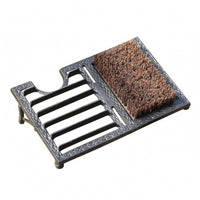 Cast Iron Door Mat Dark Bronze-Brown Metal Entry Mat Textured for Entryway