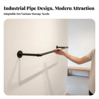 Sturdy and Long-Lasting Industrial Pipe Clothing Rack Space Saving Wall Mounted Clothes Rack Multi-Purpose Wall Mounted Clothes Bar Scratch Resistant for Fashion Designers, DIY Enthusiasts, Boutique, Bedroom, Entryway, Laundry Room