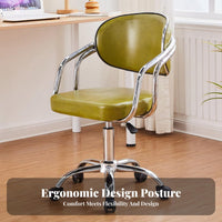 Upholstered Swivel Task Seat Modern Design Desk Chair Quiet Casters