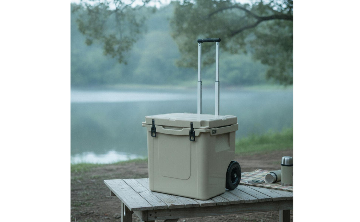 Telescoping Hard Shell Cooler with Wheels Insulated Rolling Cooler Large-Capacity Ice Chest with Wheels Portable for Camping