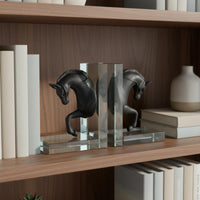 Horse Head Bookends Nordic Design Decorative Bookend Pair Transparent Acrylic