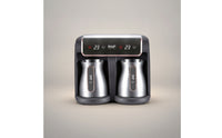 Compact Double-chamberPot Coffee Maker Countertop Coffee Machine with Two Pots Space-Saving Appliance Fast Brew for Couples