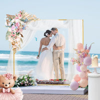 Metal Square Arch Stand for Wedding Decoration, Iron Frame, Gold Color