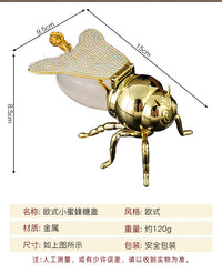 高档蜜蜂糖罐家用餐厅咖啡店酒店带勺桌面收纳罐储物玩具摆件