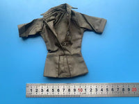 zqn 1/6 女兵人 衣服 连衣裙 连体衣 军绿色 工装衣 瘦身 模型