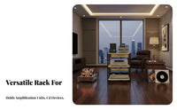 High-Fidelity Equipment Rack With Wheels Mobile Audio Component Shelf Space-Saving Multi-Tier AV Equipment Shelf for Audiophiles