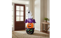Bright Stacked Halloween Inflatable Lighted Inflatable Pumpkin Outdoor Yard Decoration Glowing for Lawn