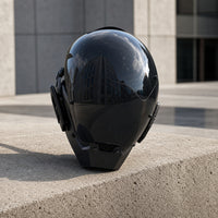 Futuristic Cyberpunk Helmet Mirrored Full-Face Helmet with Visor Cyber Headwear Sleek for Themed Events