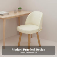 Upholstered rotating Chair with Casters Creamy and design Upholstered Vanity Chair