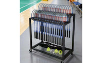 Sports Racket Storage and Display Rack Mobile Badmintons Racket Rack Space-Saving Organizer for Schools