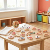 Wooden Lacing Toy Natural Wood Lacing Toy with Wooden Beads for Children