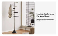Piano Key Coat Tree Rotatable Hooks Freestanding Garment Holder Minimalist
