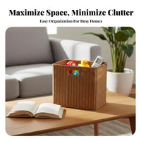 Woven Basket with Handles Imitation Rattan Design Household Storage for Students