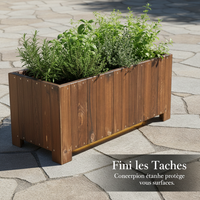Durable Outdoor Wooden Planter Box for Garden Patio, Moisture-proof and Rot-Resistant