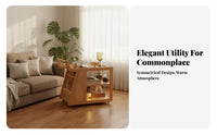 2-Tier Rolling Trolley Vintage design Side Table adaptable Use for Renters, Hosts