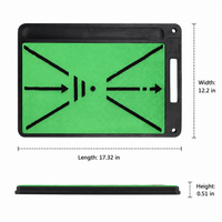 Putting Hitting Mat, 44x31x1.3cm Portable Swing Training Aid with Flocked Surface, Indoor & Outdoor Home Practice