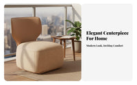 Light Luxury Design Swivel Lazy Chair Easy Assembly Armless Single Sofa Oversized Seat Modern Swivel Chair Italian Design for Apartment Dwellers, Young Adults, Bedroom, Living Room, Home Office, Lounge Area