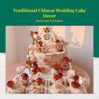 Golden Avian Iron Cake Topper for Chinese Wedding Decor