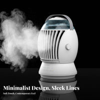 Mini Water Cooling Fan Cools & Humidifies Mini Air Chiller Fan Compact Design USB Electric Air Chiller for Students, Office Workers, Dorm Room