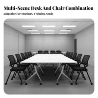 foldable top Mobile Table Foldable Training Desk Space-Saving for Students, Trainers