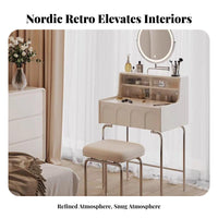 Cushisingled Metal Frame Stool Modern Minimalist Design Vanity Seat Retro Design