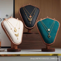 胡桃木纹项链展示架模特项链架首饰品橱窗展示道具首饰展示架陈列