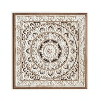Carved Floral Wall Art Vintage-Style Carved Wood Wall Panel Farmhouse Home Decor