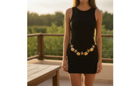 Gold-Tone Belly Chain with Sea Star Charms Asymmetrical Waist Chain with Charms Bohemian Accessory Lightweight for Festival