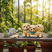 Three Pups Flower Pot Creative Design Cute Dog Succulent Planter for Balcony