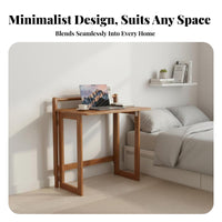 Wall-Mounted Folding Desk Space-Saving Writing Table Foldable Design Multifunctional for Remote Workers, Small Spaces
