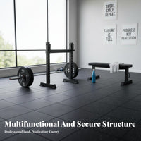 Multi-Functional Adjustable Squat Rack Heavy-Duty Steel Frame Adjustable Bench Press Rack 500kg Load Capacity Barbell Squat Stand Stable Base for Home Gym Users, Weightlifters, Bodybuilders