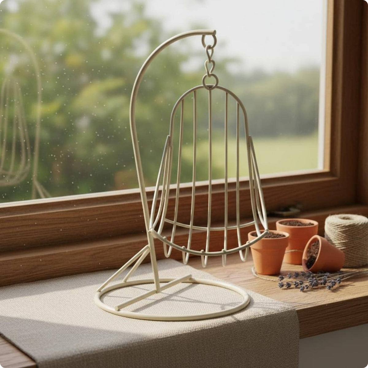 Miniature Swing Chair Freestanding Wire Hanging Chair Exposed-frameFrame