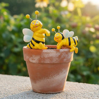 Flower Pot Border Decoration Cute Design Bee Pot Hanger Resin Craft for Balcony
