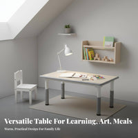 Height Adjustable Kids Table Easy to Clean Adjustable Height Kids Table children's Study Desk for Young Children, Teachers, Playroom, Home