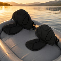 2 Pieces Kayak Seat with Backrest Padded Kayak Seat with Storage Bag Contoured Cushion for Kayakers, Paddleboarding