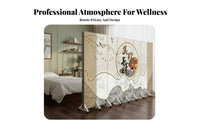 1 Piece Foldable Privacy Screen Mobile Partition Double-sided Folding Room Divider with Sturdy Wood Frame and Casters Suitable for Therapists Renters Spa Medical Office