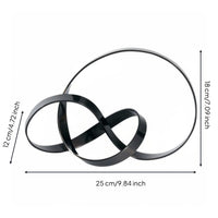 Metal Hoop Sculpture Nordic Style Abstract Loop Ornament Modern Minimalist Interlocking Circle Decor for Living Room, Study, Entryway