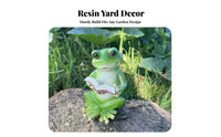 Reading Statue Weather Resistant Statue Weatherproof Reading Animal Figurine for Gardeners, Patio, Balcony, Indoor
