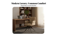 Upholstered Swivel Chair Ergonomic Back Support Armchair Sturdy Frame for Adults