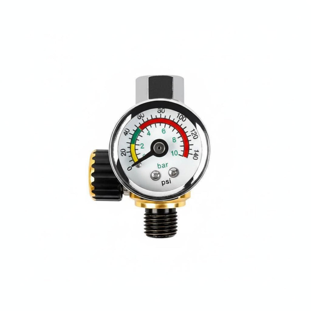 Labor-Saving Knob Spray Pressure Regulator High-Precision 1/4 Inch thread/4 Airflow Control Valve Anti-Slip Design Air Regulator with Gauge for Painters, Mechanics, DIYers, Auto Body Shop, Workshop, Garage