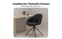 Upholstered Task Chair with Casters Ergonomic spinerest Computer Seat for Bedroom