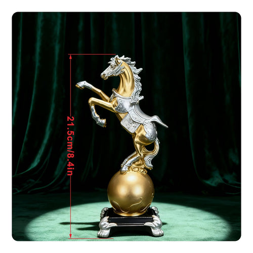 Horse Figurine on Globe Luxury Design Stallion Figurine Statement Piece