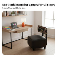Rolling Low Chair with Back 360° Swivel Casters Mobile Seating for Home, Seniors