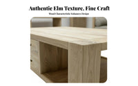 Solid-core Wood Block Table Minimalist Design Rectangular Coffee Table Rustic design Spacious Surface for Apartment Dwellers
