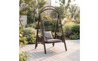 Freestanding Hanging Swing Chair with Stand Cushioned Egg Chair with Stand Weather-Resistant Furniture Sturdy for Balcony, Sunroom