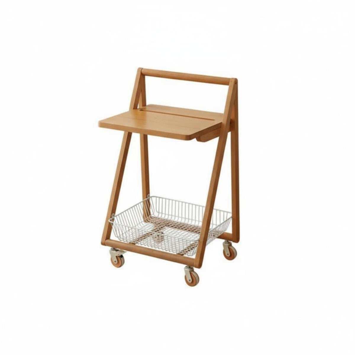 two-level Rolling Trolley long-lasting Construction 2-Tier Rolling Cart Easy Assembly