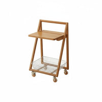 two-level Rolling Trolley long-lasting Construction 2-Tier Rolling Cart Easy Assembly